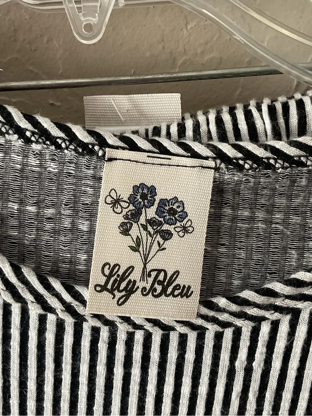 Lily Bleu Black & White Striped Tie-Front top and cropped pants